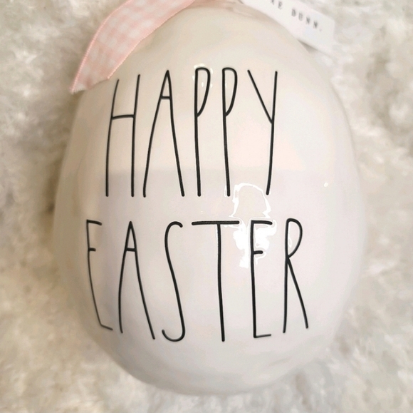RARE RAE DUNN Gigantic Ceramic Easter, Spring Egg and Happy Easter Egg bundle - Picture 14 of 16